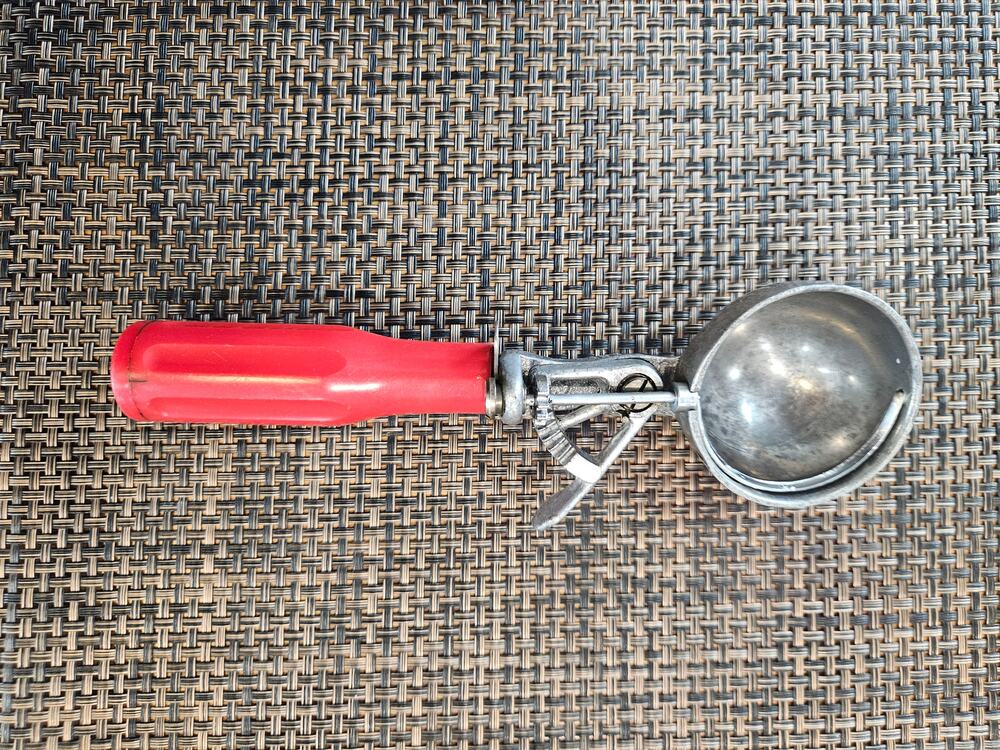 Progressive Ice Cream Scoop Red Handle Mechanical Vintage